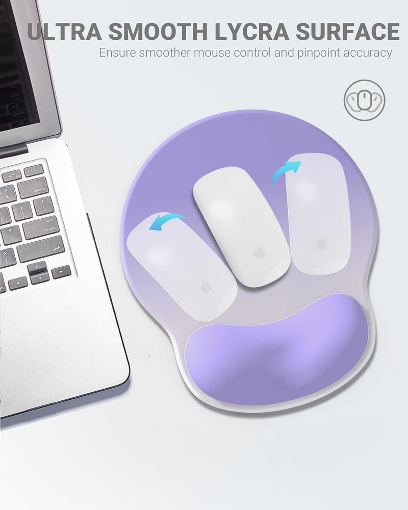 Laborio Ergonomic Mouse Pad Wrist Support, Comfortable Mouse Pad Wrist Rest, Relieve Wrist Pain Gel Mouse pad, Non-Slip Rubber Base Mousepad for Laptop, Computer(Gradient Dark Purple) - Image 5